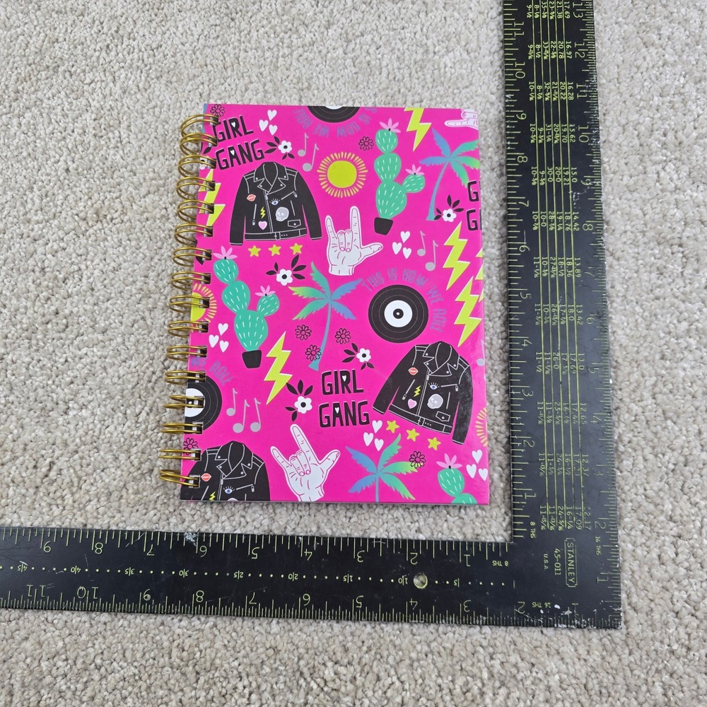 Top Flight Notebook Pink Girl Gang A5 Spiral Journal Wide Ruled 120 Sheets